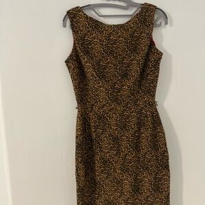 Betty page, leopard and red vintage style dress